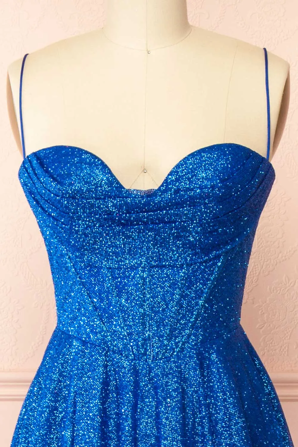Lexy Blue | Sparkly Cowl Neck Maxi Dress