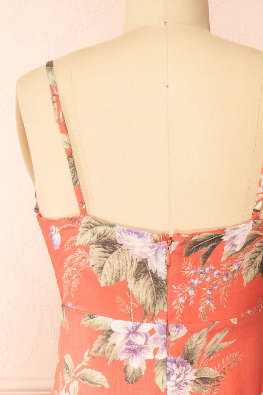 Lorelai | Long Orange Floral Dress