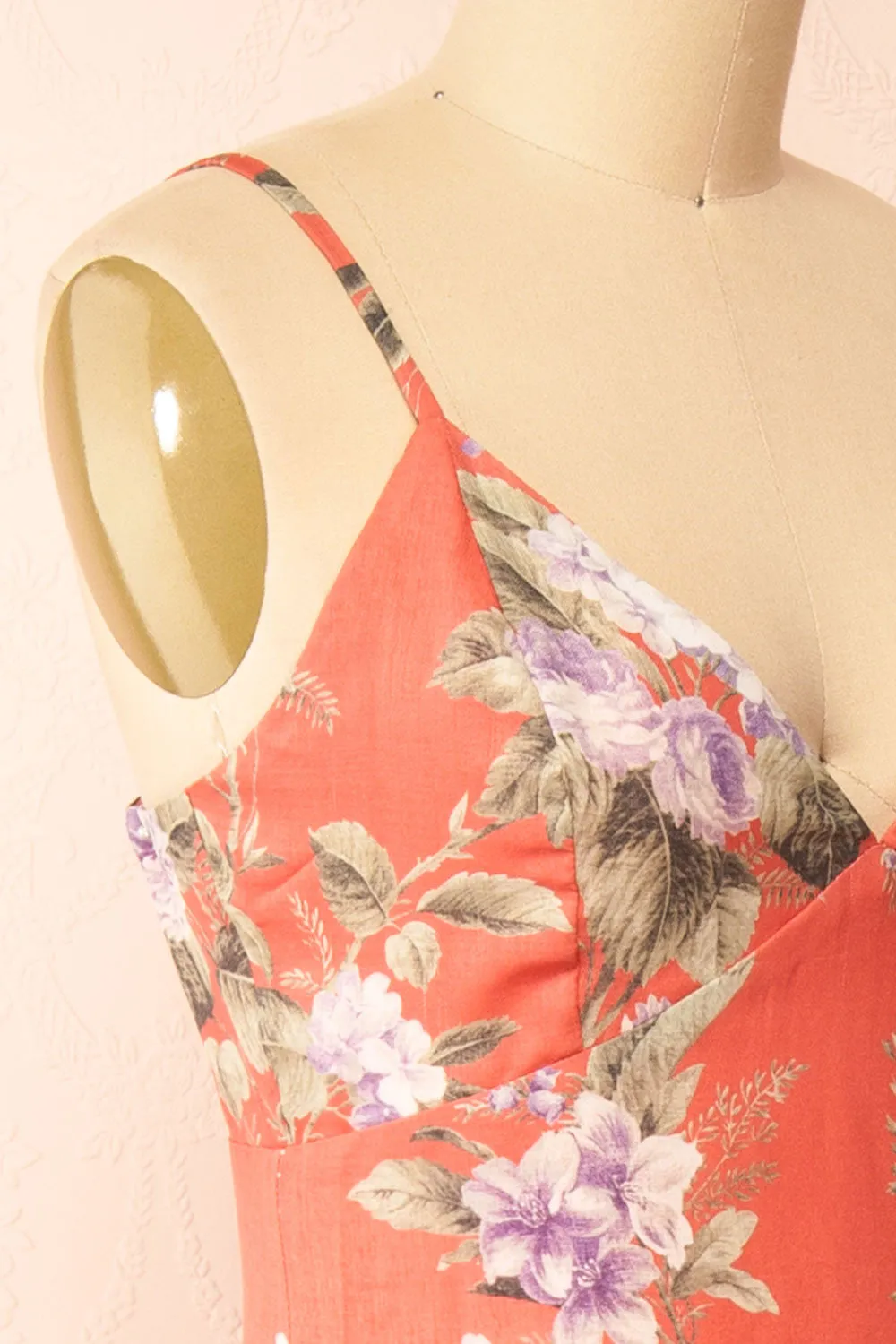 Lorelai | Long Orange Floral Dress