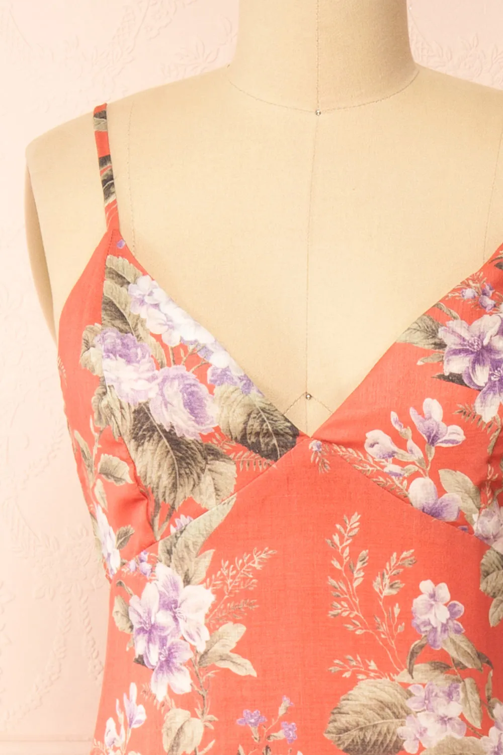 Lorelai | Long Orange Floral Dress
