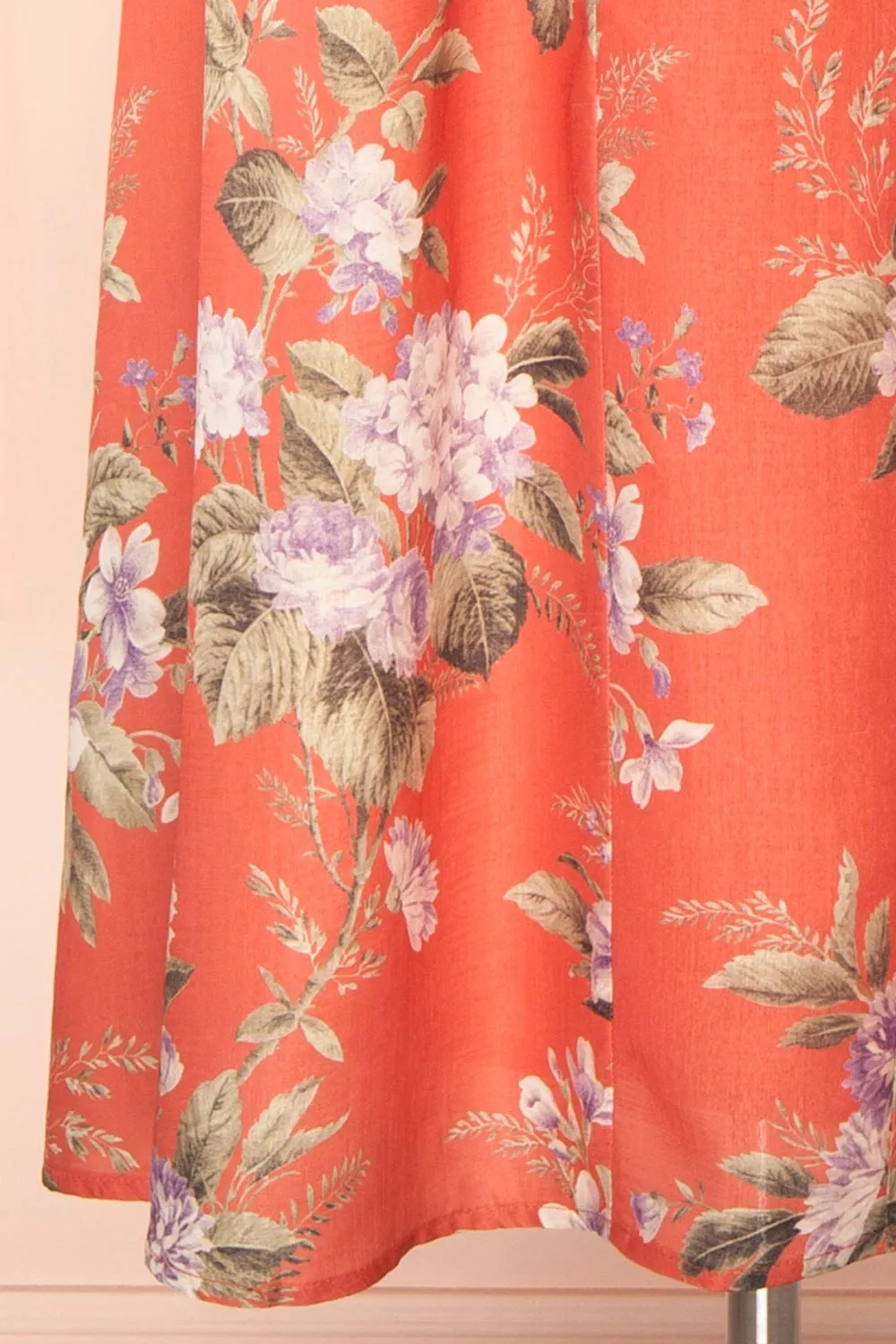 Lorelai | Long Orange Floral Dress