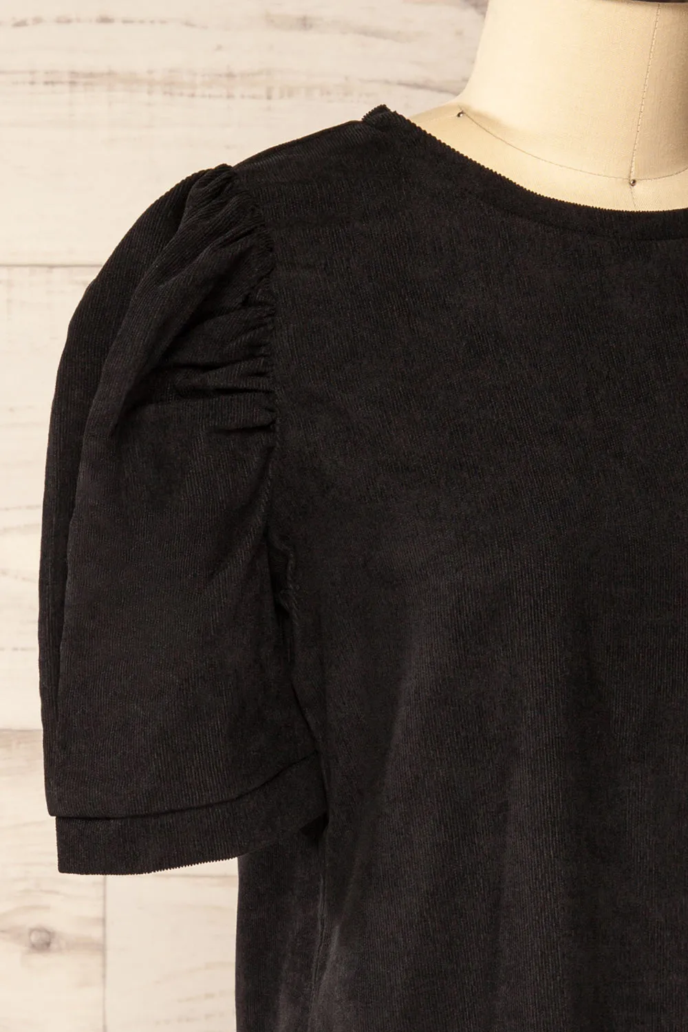 Marlo | Short Black Corduroy Dress