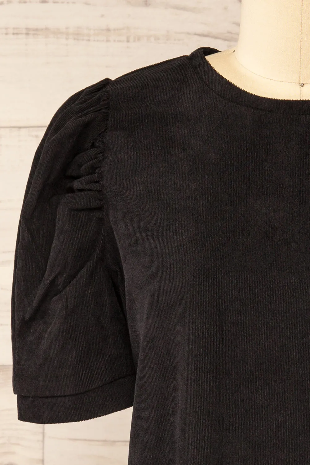 Marlo | Short Black Corduroy Dress