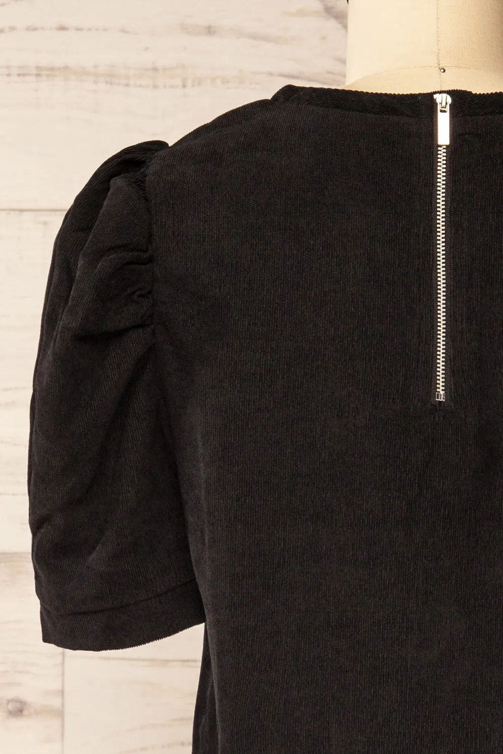 Marlo | Short Black Corduroy Dress