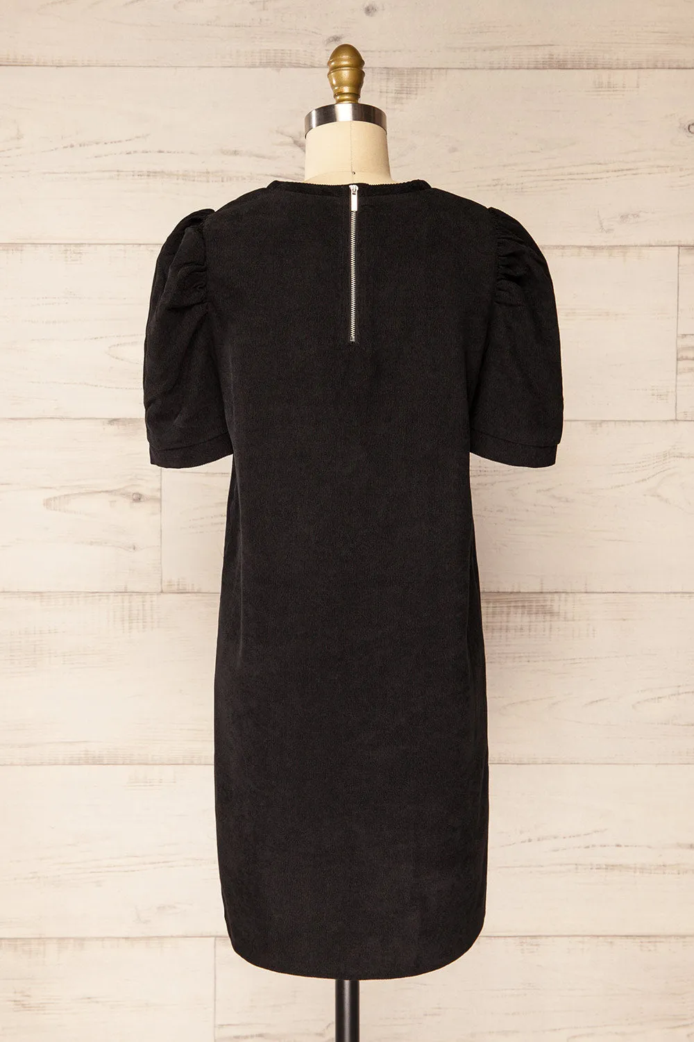 Marlo | Short Black Corduroy Dress