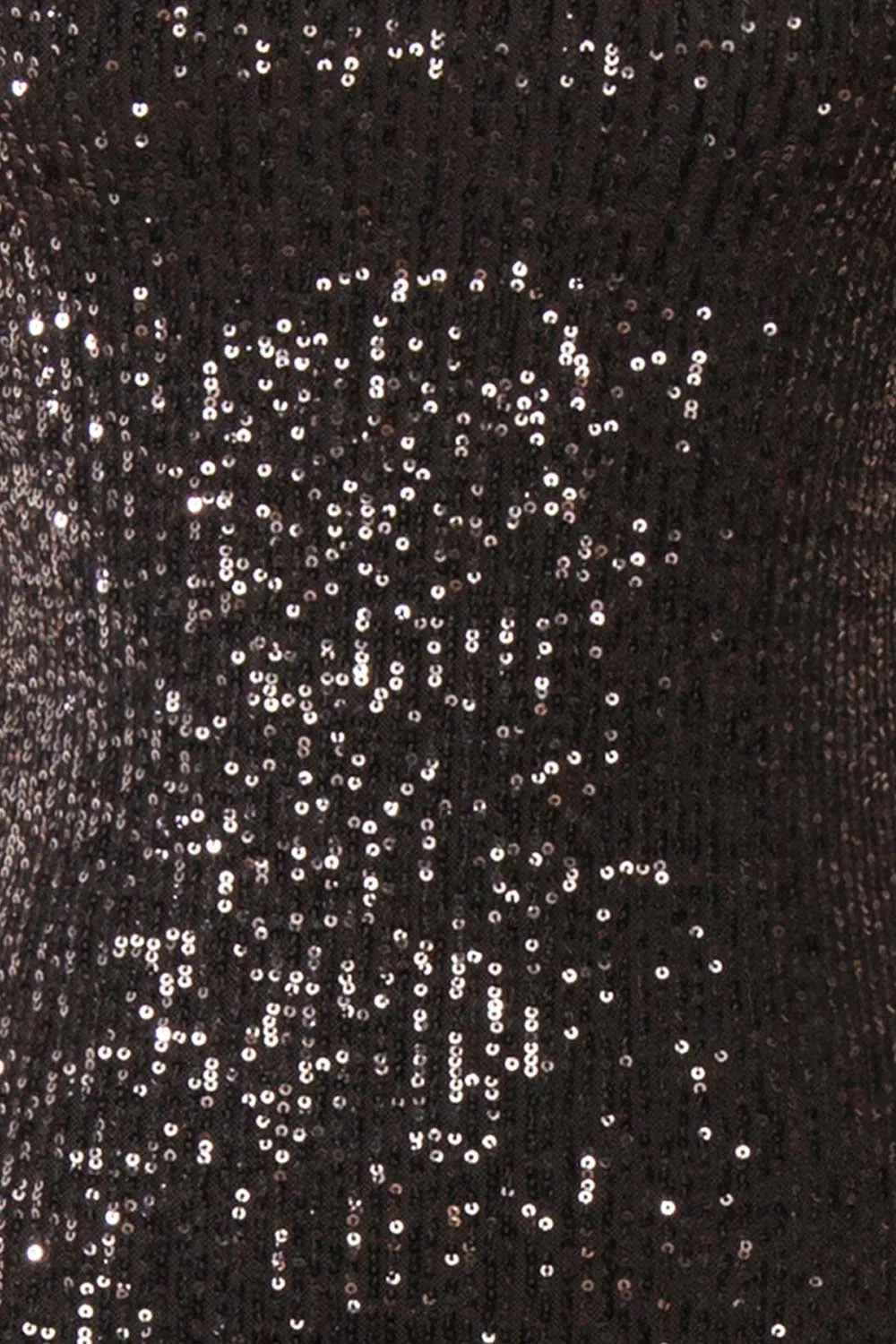 Mikaela | Black Sequin Midi Dress w/ Slit