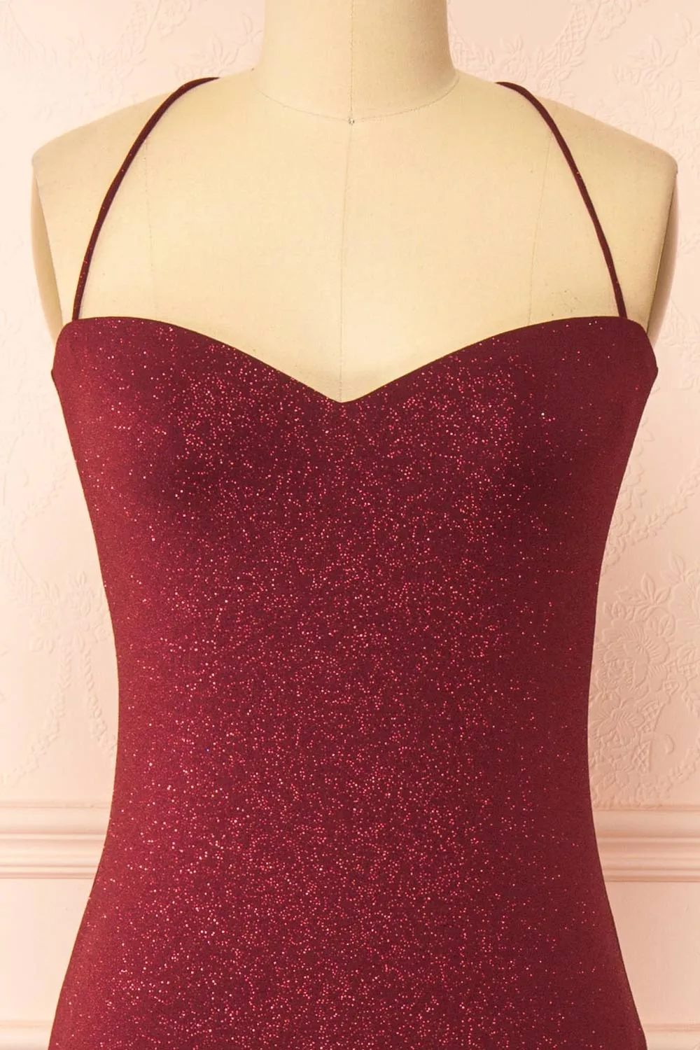 Milah Burgundy | Glittery Mermaid Maxi Dress