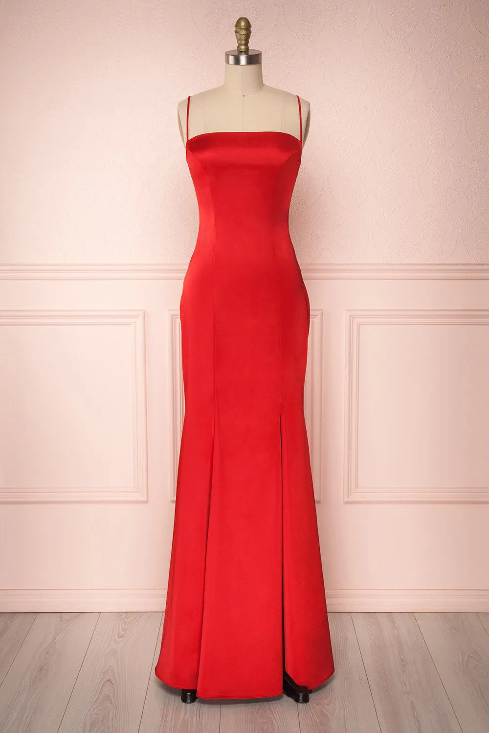 Naomie Red | Silky Mermaid Gown
