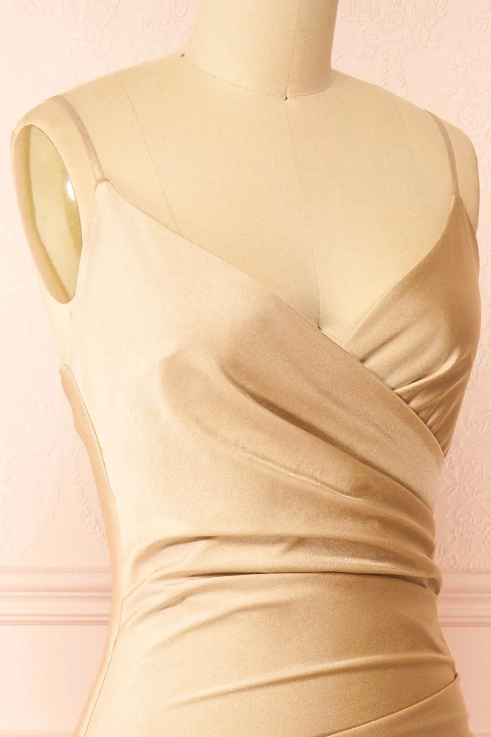 Nyra Champagne | Mermaid Dress w/ Wrapped Bodice