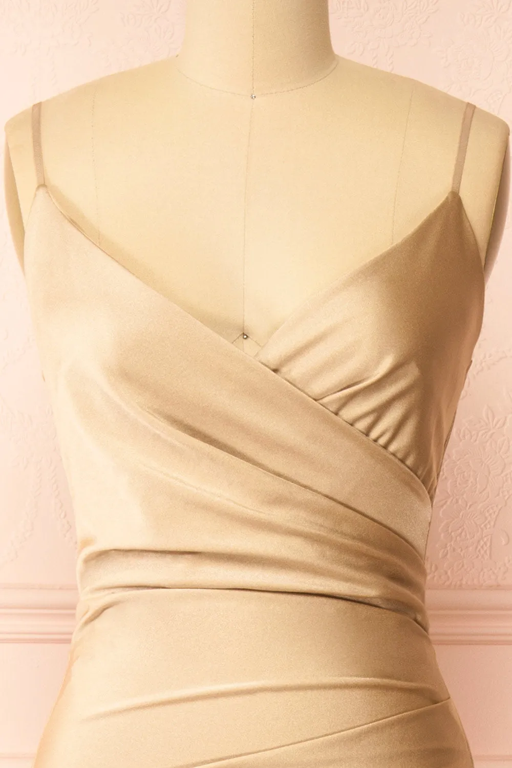 Nyra Champagne | Mermaid Dress w/ Wrapped Bodice