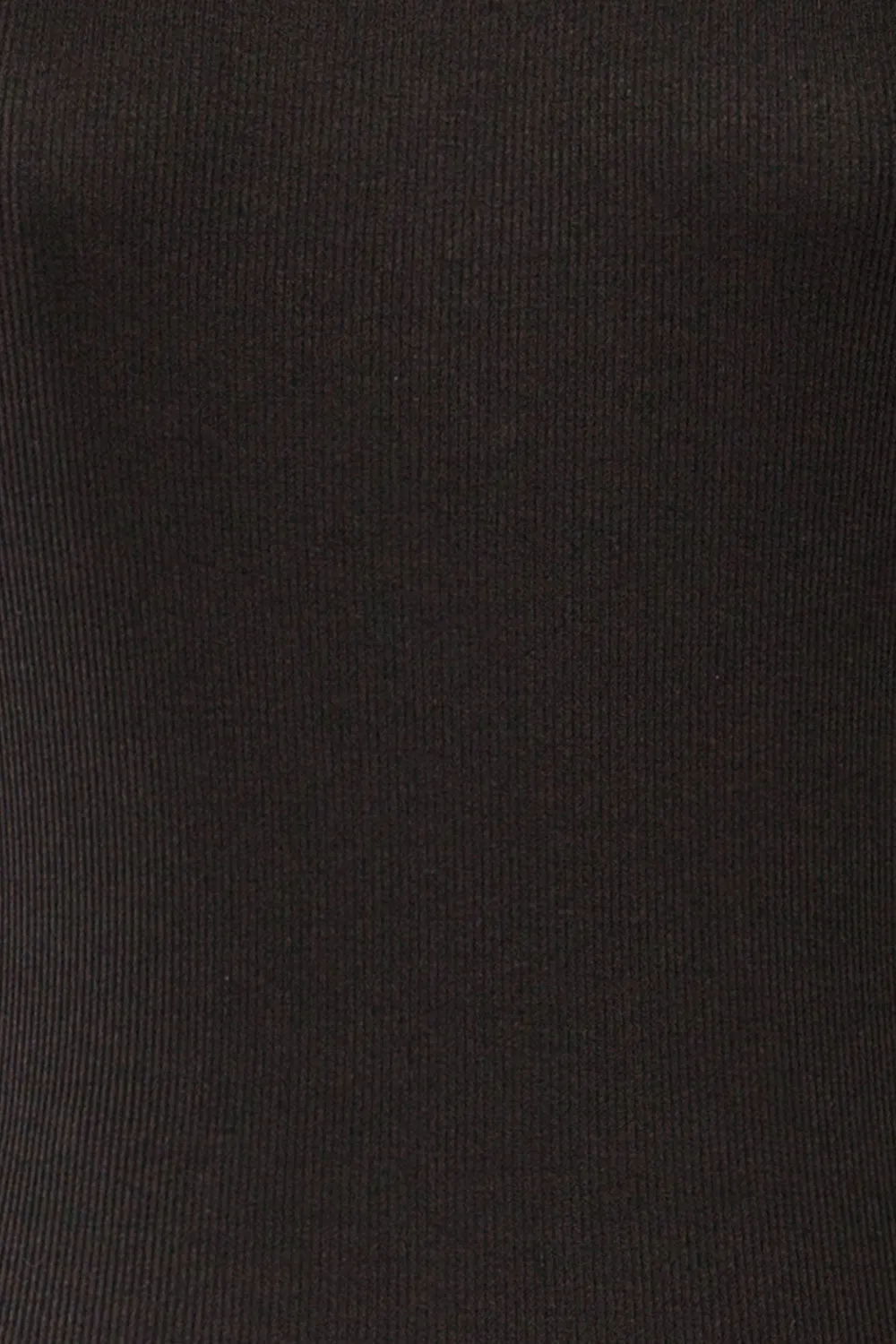 Phloriane Black | Ribbed Midi Dress w/ Ivory Trim