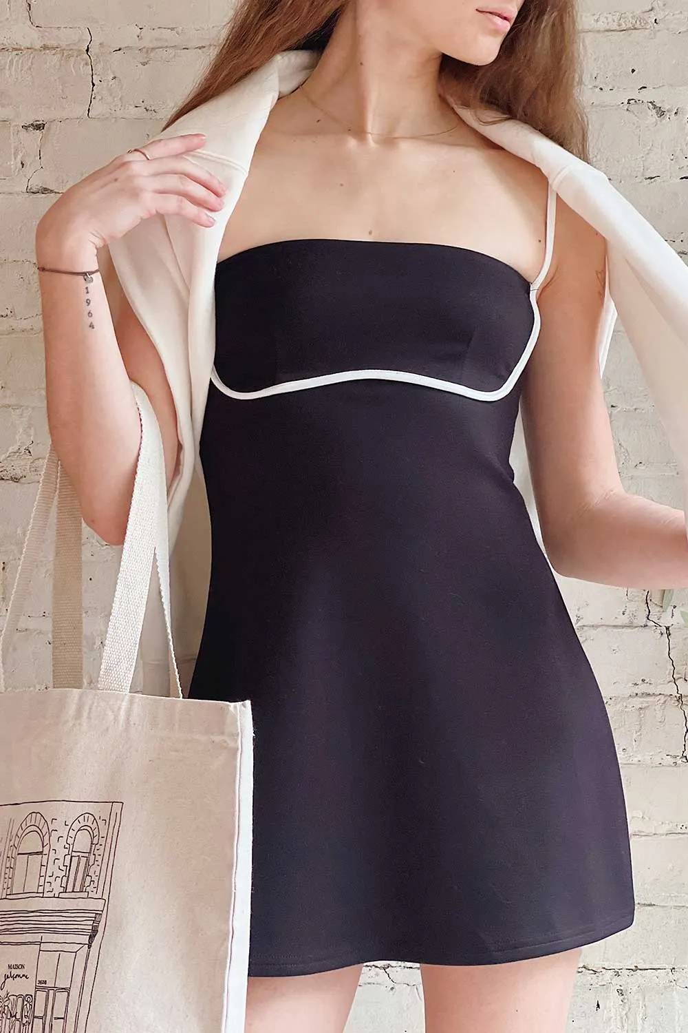 Pisang | Black Mini Dress with Built in Shorts