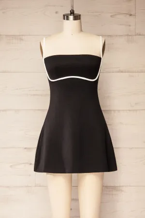 Pisang | Black Mini Dress with Built in Shorts