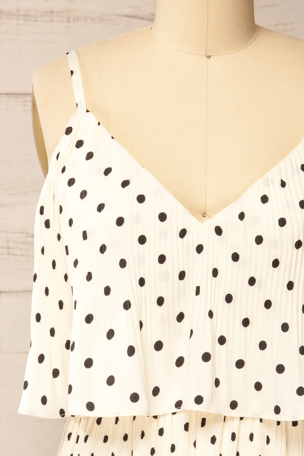 Polperro | Short Pleated Polka Dot Dress