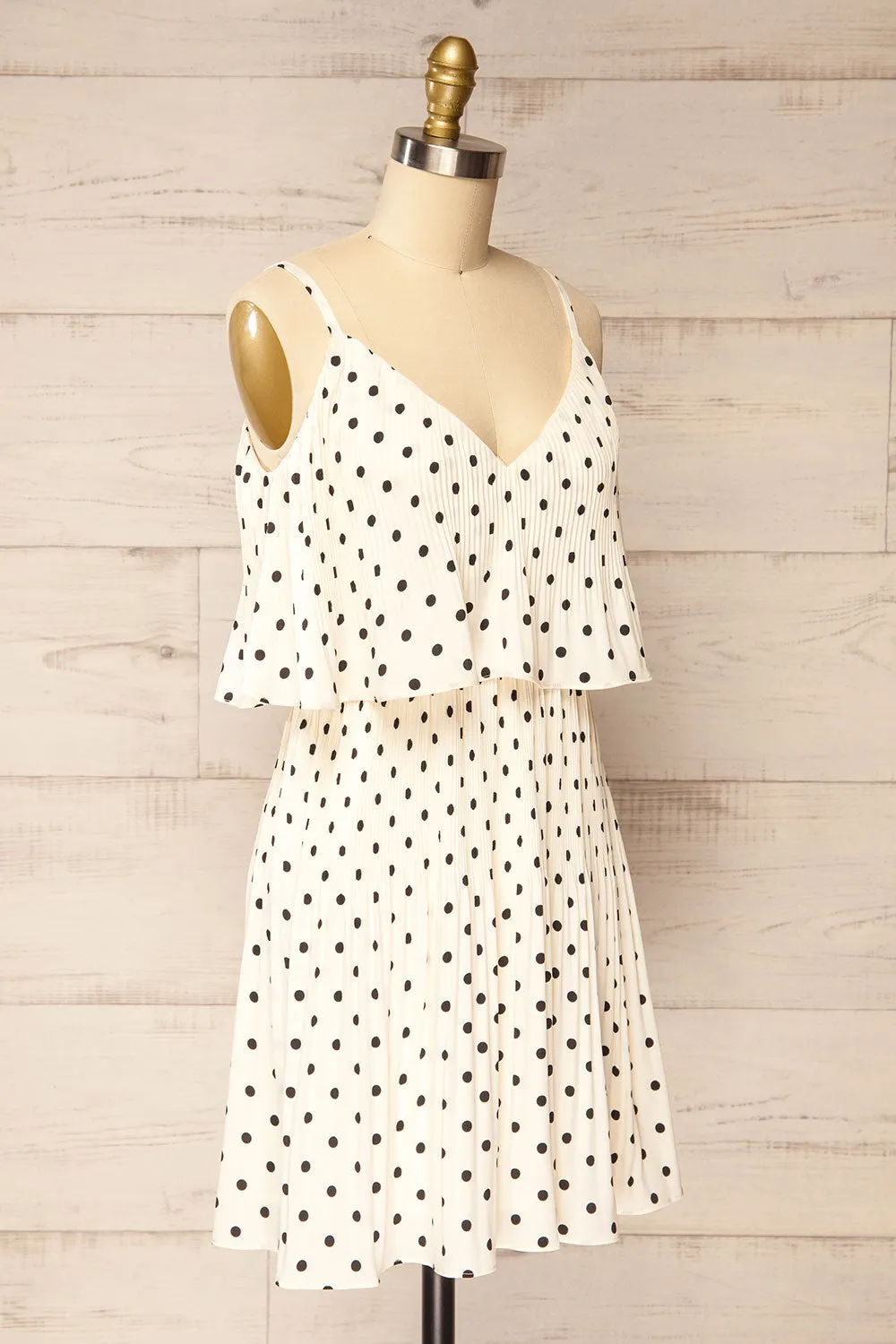 Polperro | Short Pleated Polka Dot Dress