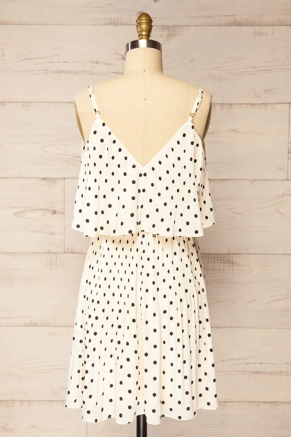 Polperro | Short Pleated Polka Dot Dress