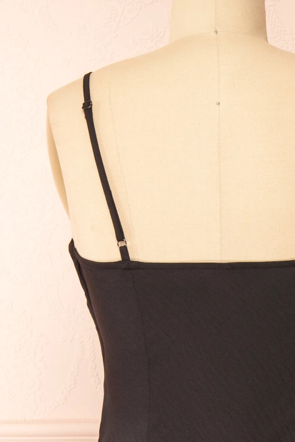Rebby Black | Silky Fitted Midi Dress