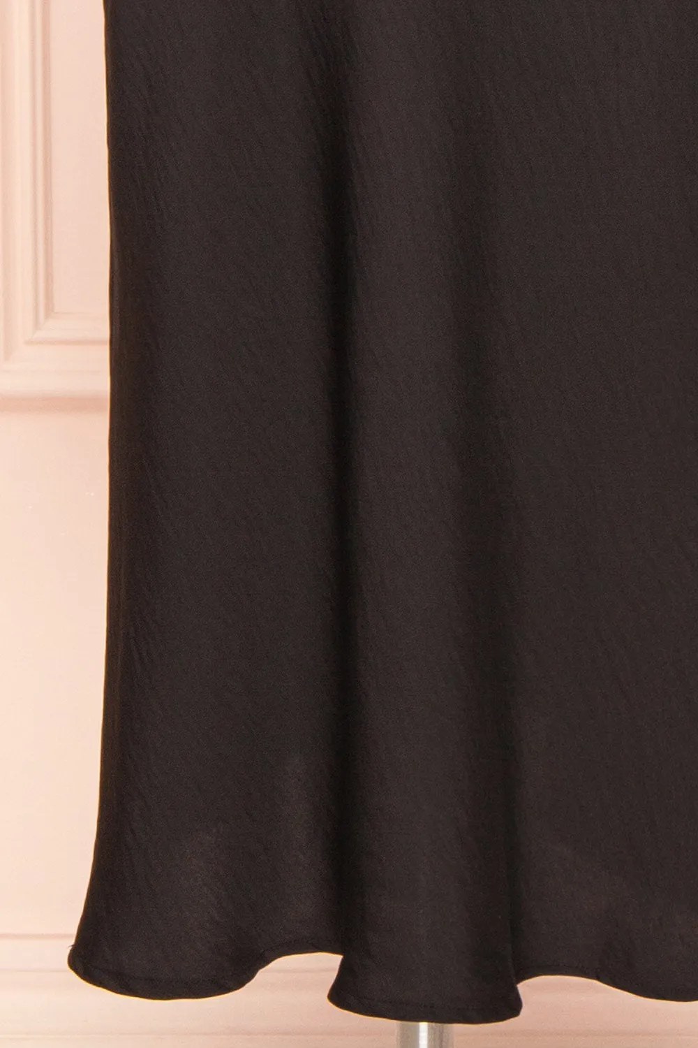 Rebby Black | Silky Fitted Midi Dress