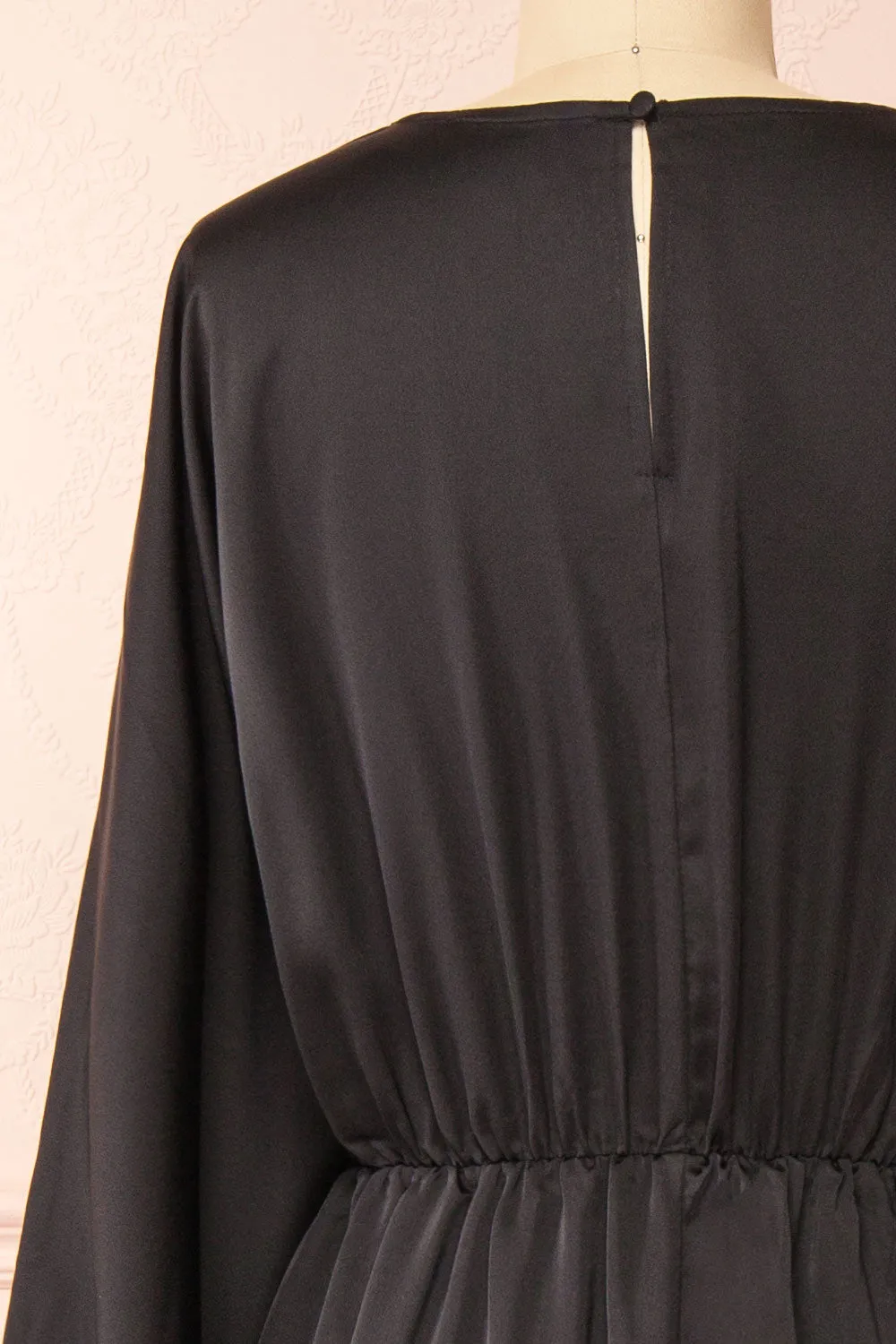 Reneane Black | Long Sleeve Midi A-Line Dress