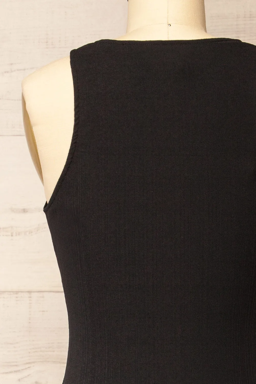 Reynosa | Asymmetrical Black Midi Dress