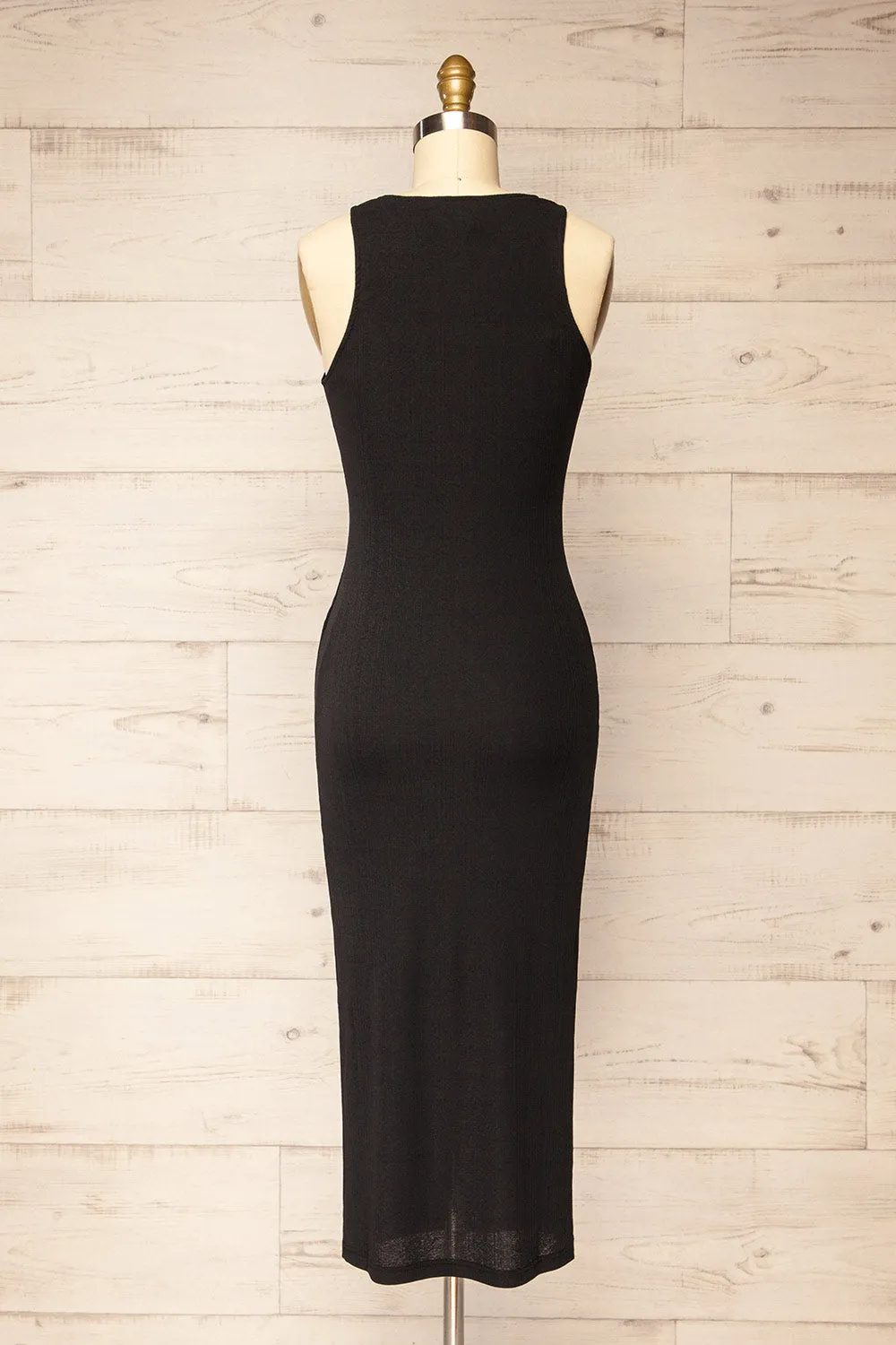 Reynosa | Asymmetrical Black Midi Dress