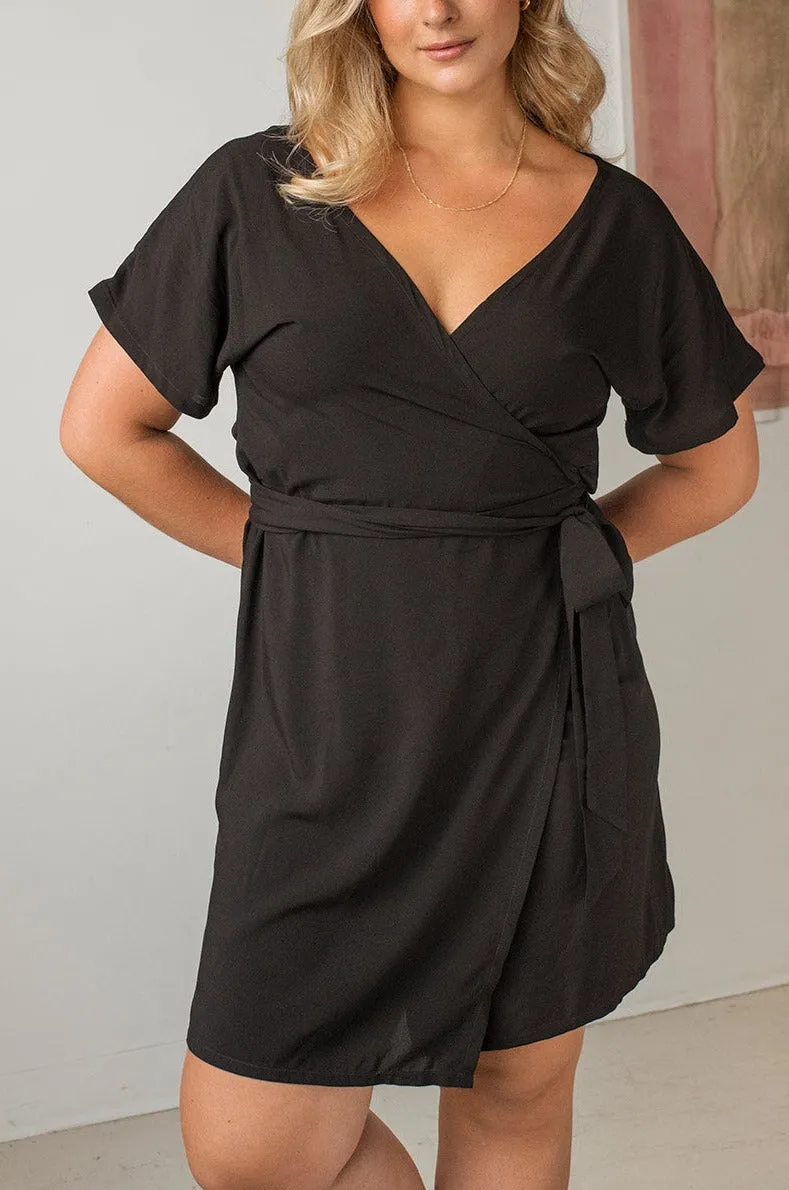 Rosie Black | Short Sleeve Black Dress