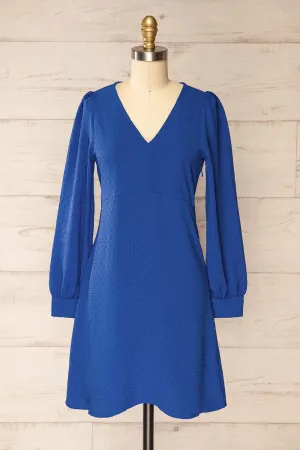 Rotherham Blue | Short A-line Dress w/ Long Sleeves