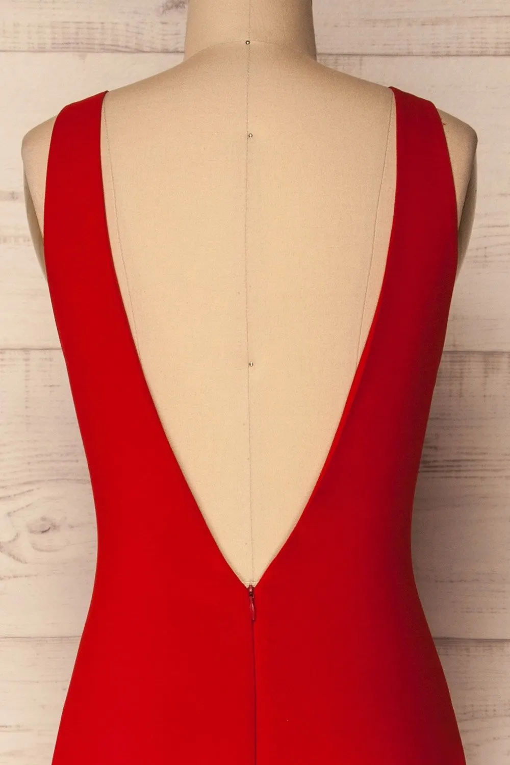 Sanya Red | Backless Mermaid Gown