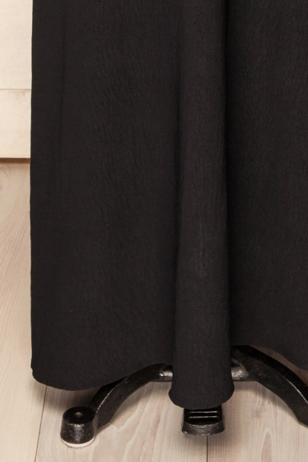 Scalloway | Black Maxi Dress w/ Bat Sleeves