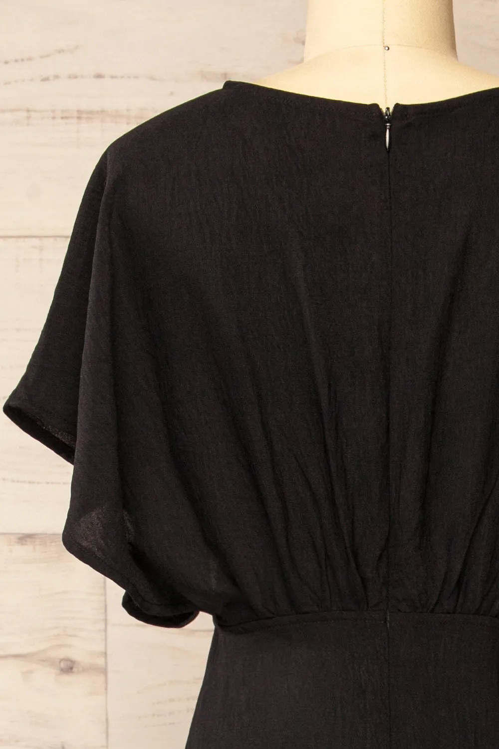 Scalloway | Black Maxi Dress w/ Bat Sleeves
