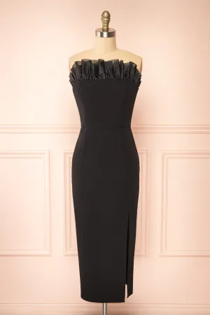 Scarabella | Strapless Black Midi Dress
