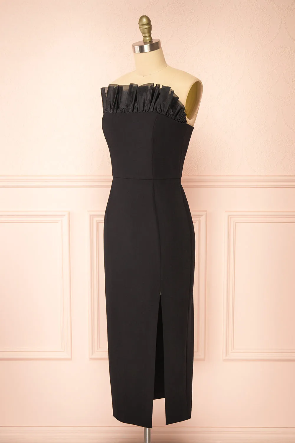 Scarabella | Strapless Black Midi Dress