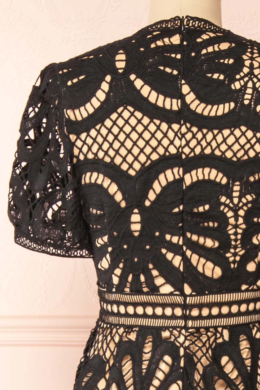 Shevona Black | Crocheted Lace Midi Dress