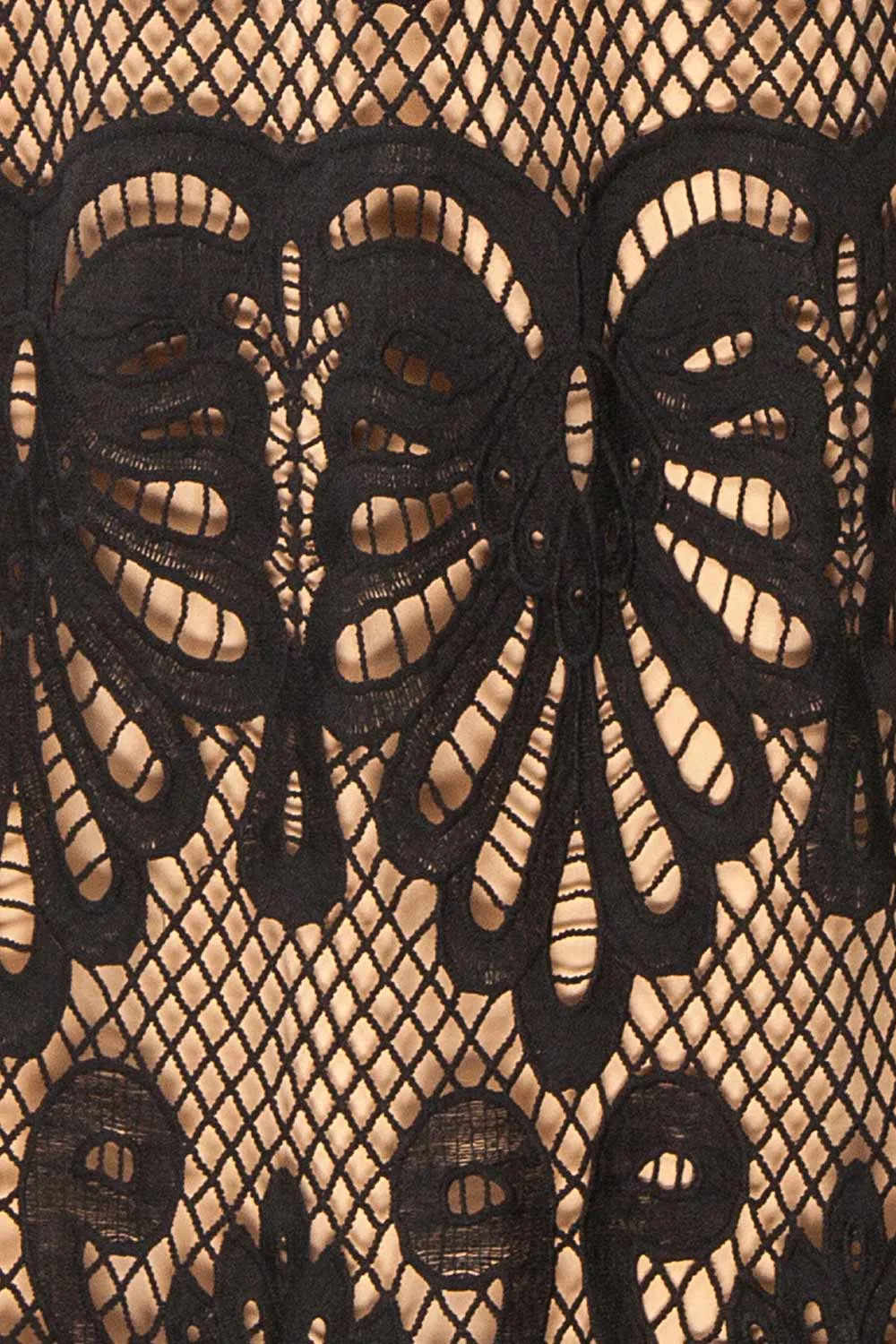 Shevona Black | Crocheted Lace Midi Dress