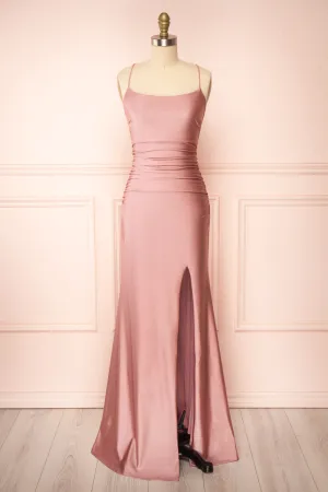 Sonia Blush | Mermaid Maxi Dress w/ Slit
