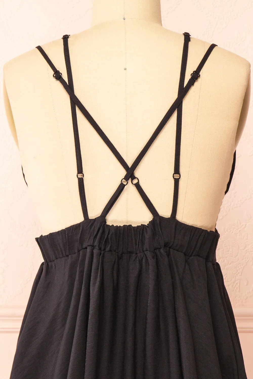 Tillie | Short Black Plunging Neckline Dress
