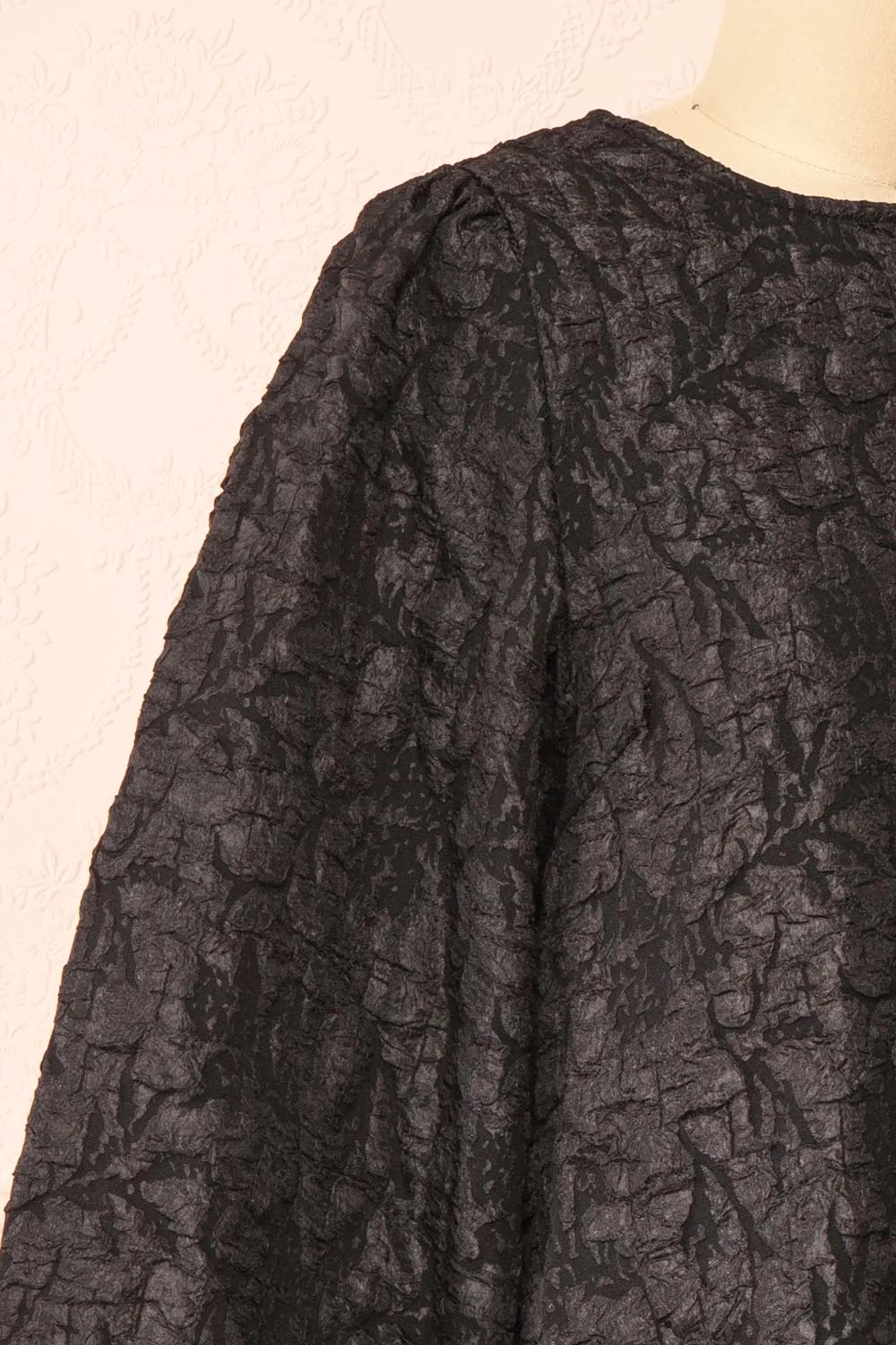 Valoria Black | Short Black Dress w/ Puff Sleeves