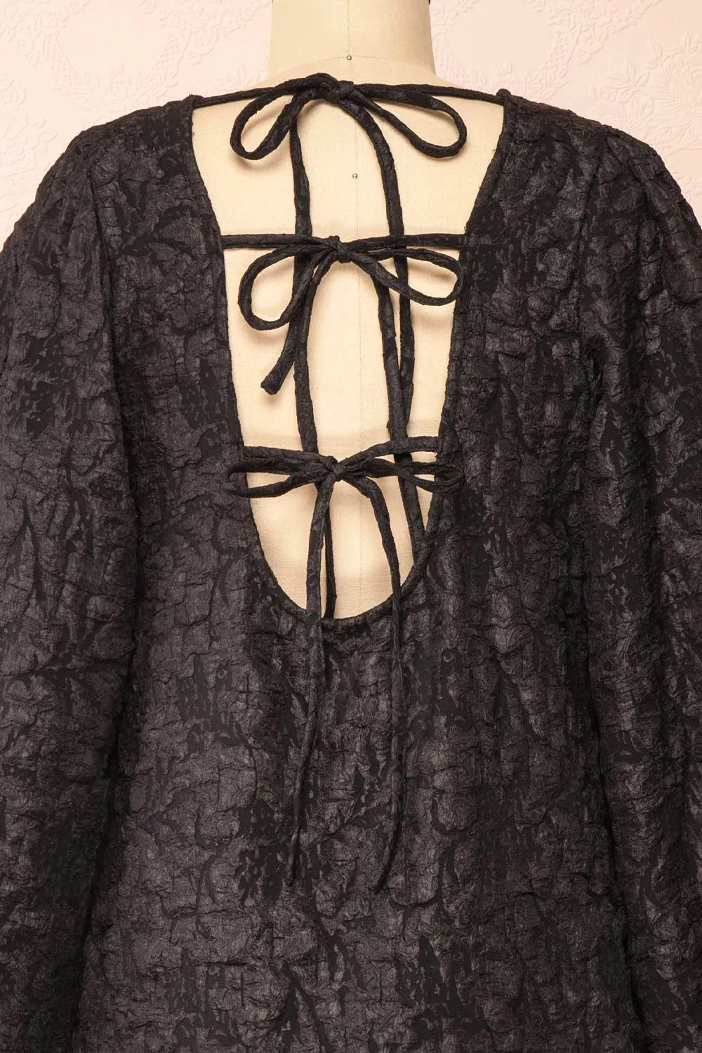 Valoria Black | Short Black Dress w/ Puff Sleeves