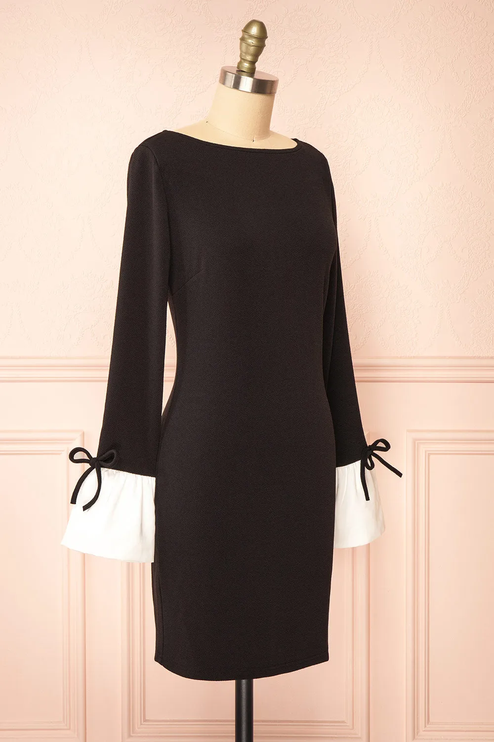 Vitalia | Short Black Dress w/ Long Sleeves