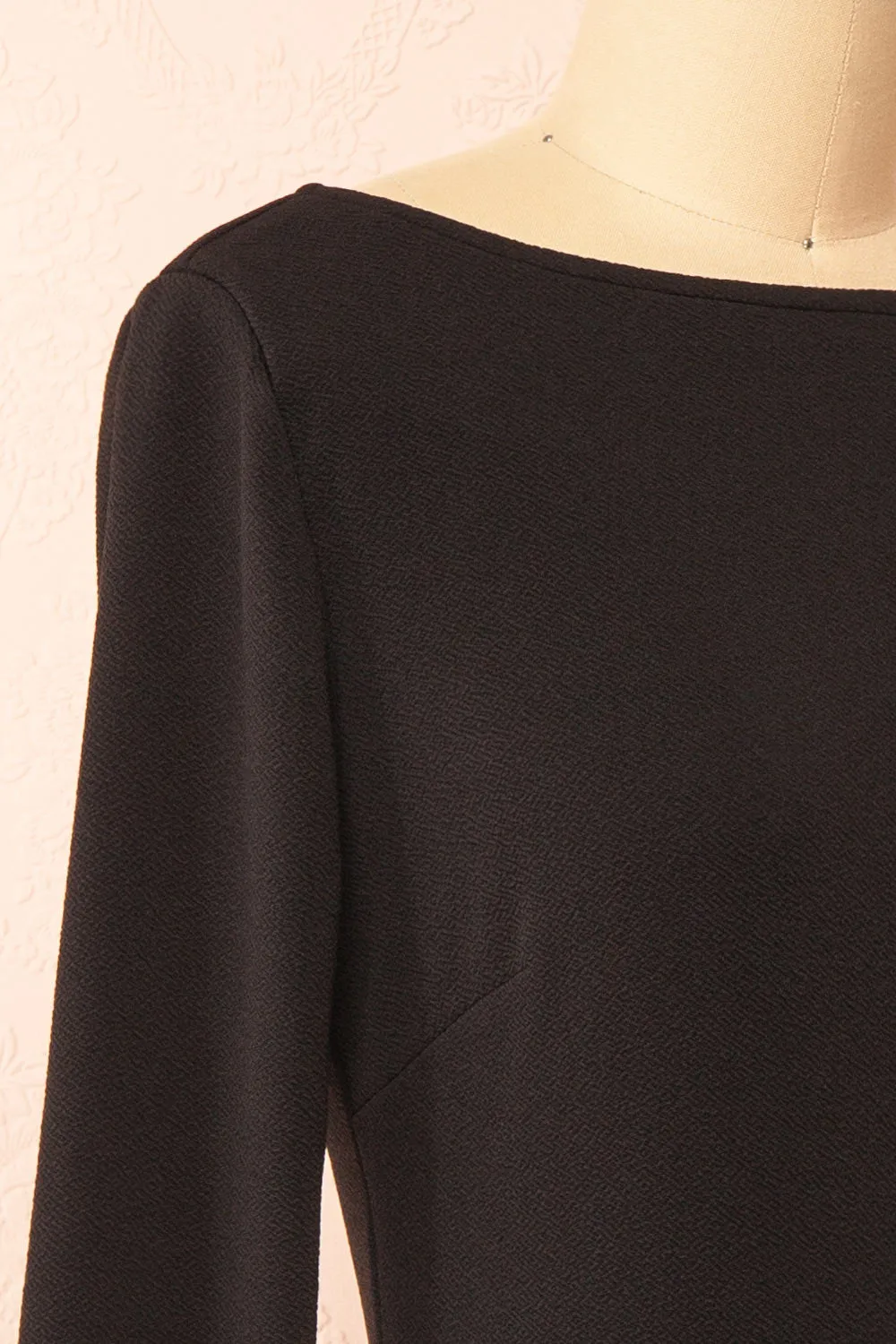 Vitalia | Short Black Dress w/ Long Sleeves