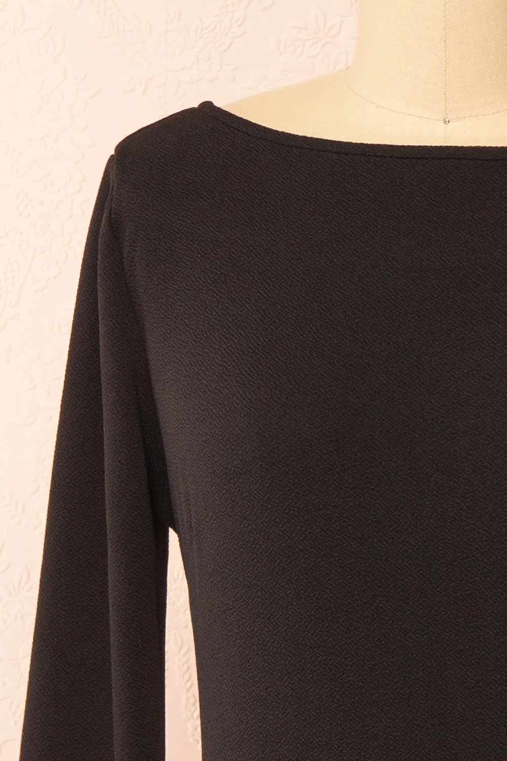 Vitalia | Short Black Dress w/ Long Sleeves