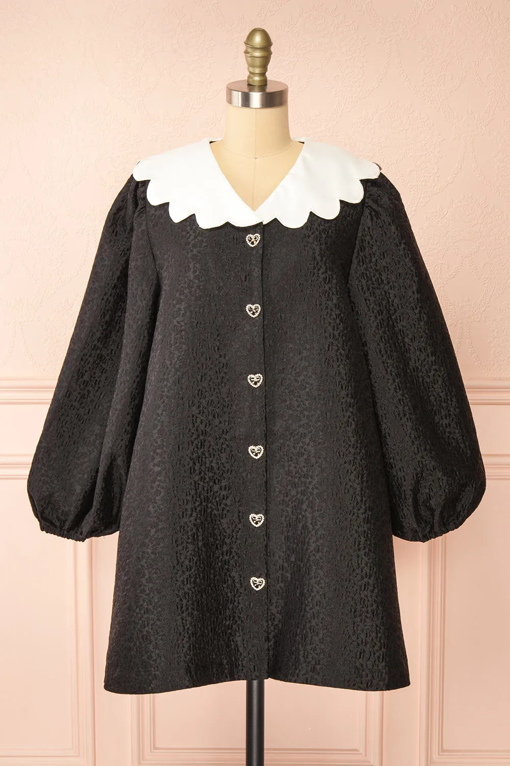 Whimsie | Short Black Textured Dress