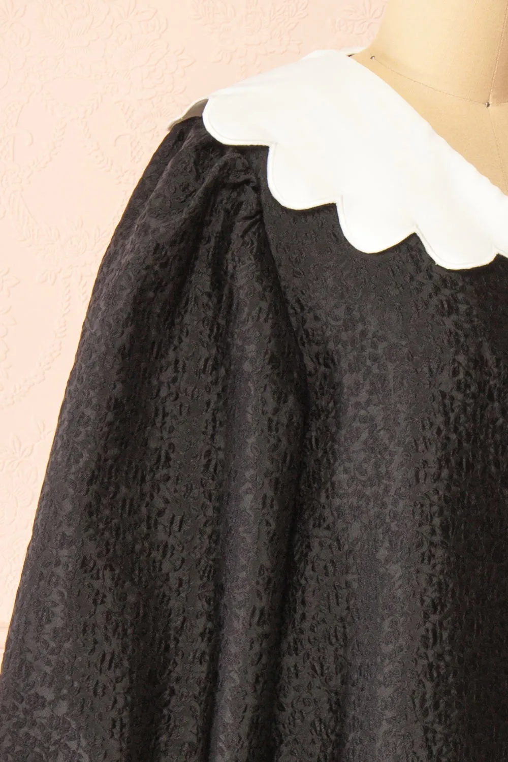 Whimsie | Short Black Textured Dress