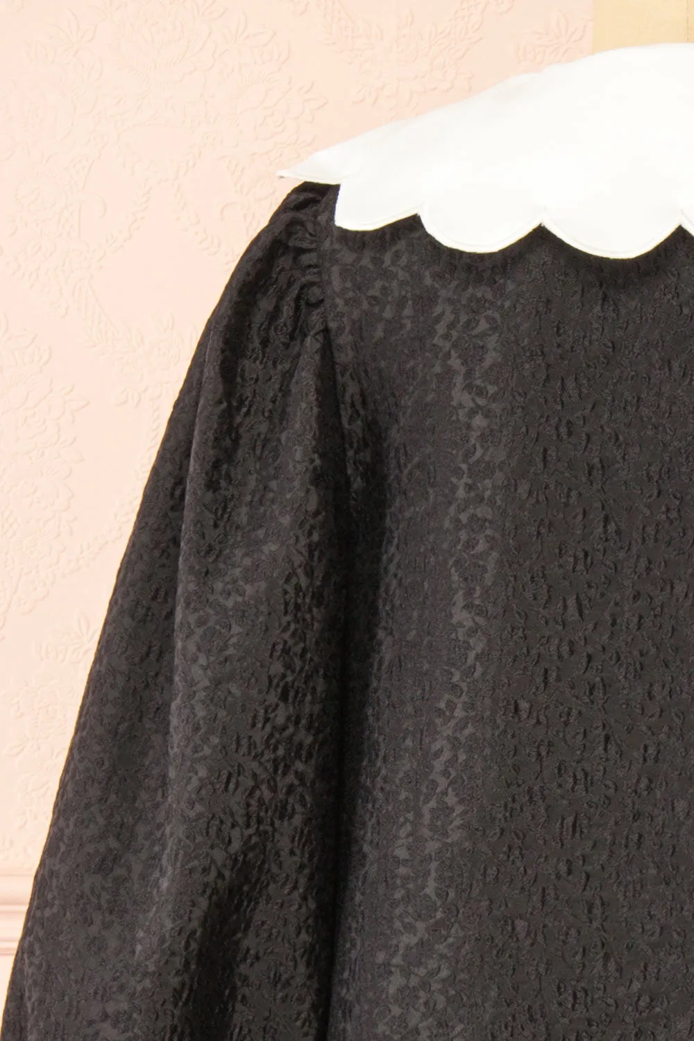 Whimsie | Short Black Textured Dress
