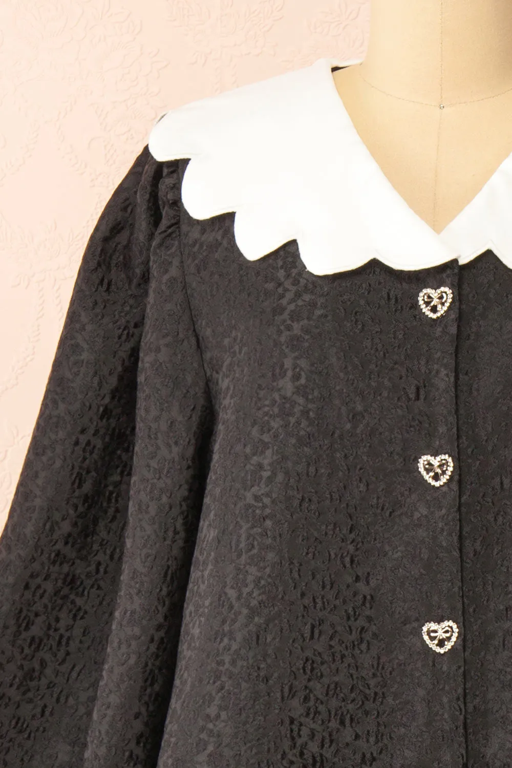 Whimsie | Short Black Textured Dress