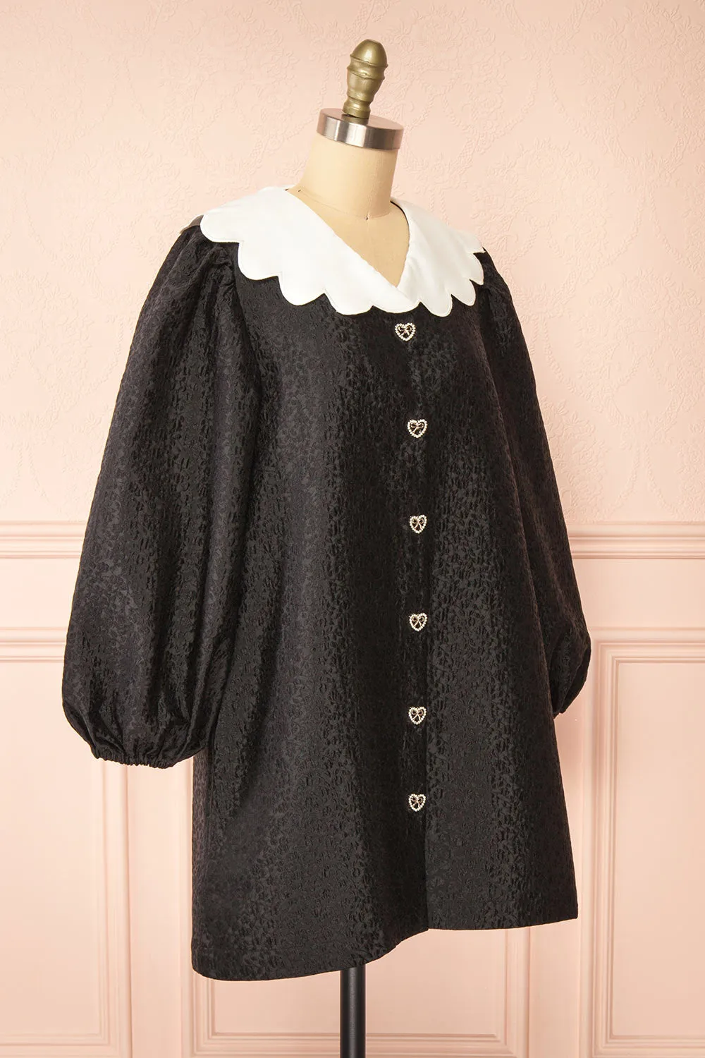 Whimsie | Short Black Textured Dress