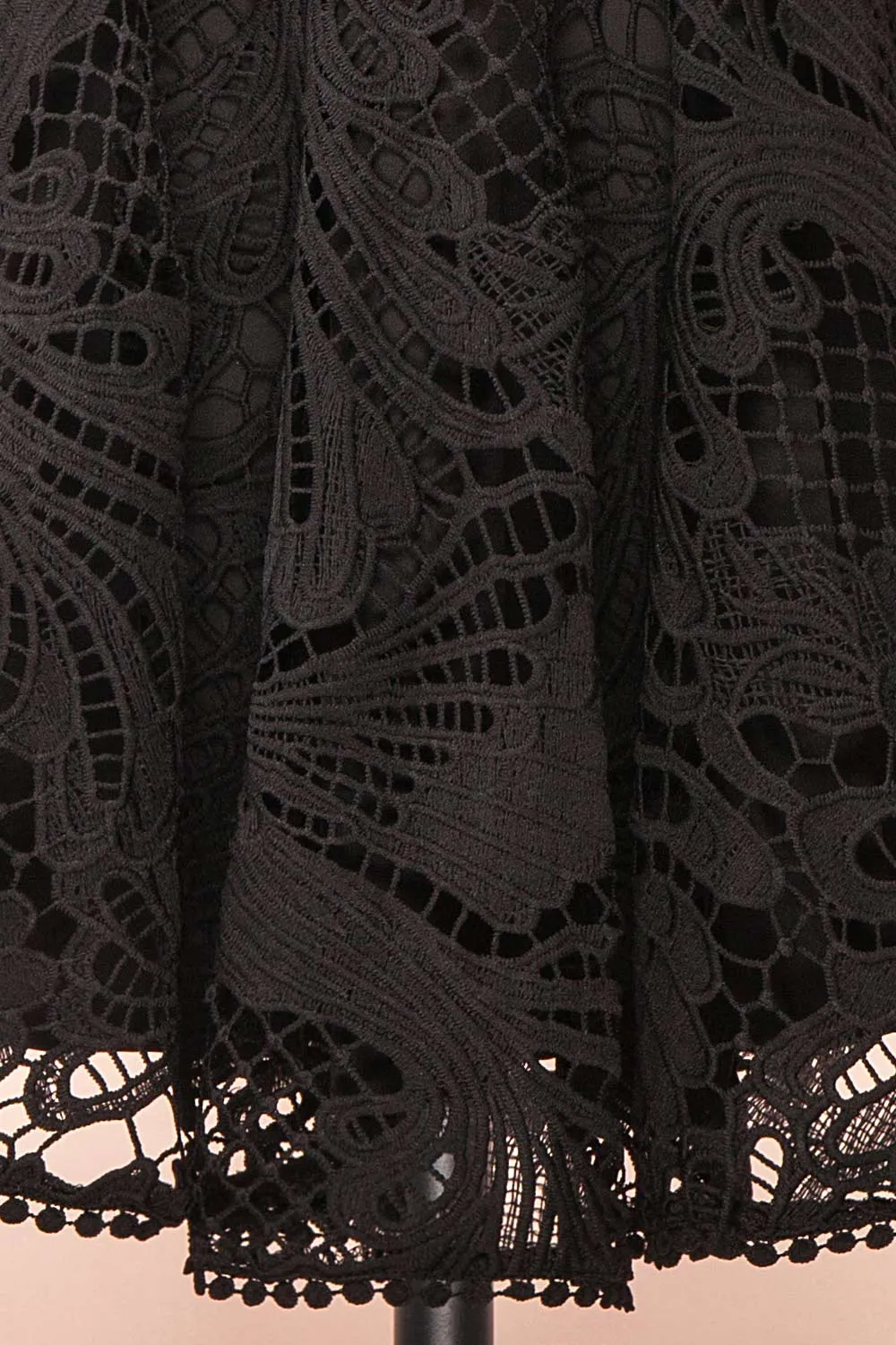 Ylvya | Short Strapless Black Lace Dress