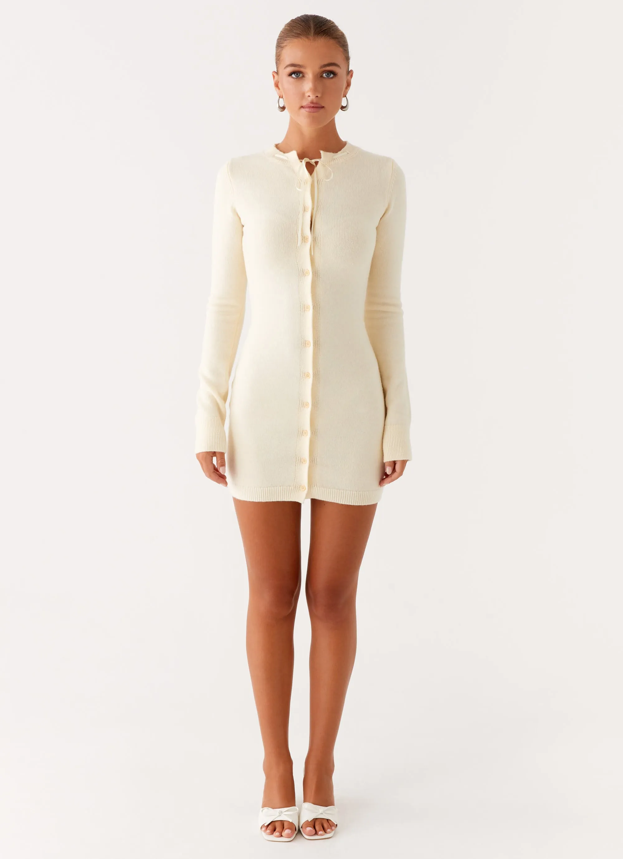 Zaffia Knit Mini Dress - Ivory
