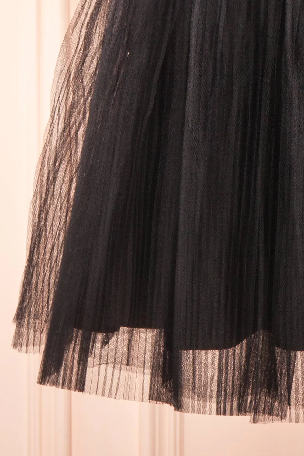 Zarielle | Short Black Tulle Tiered Dress